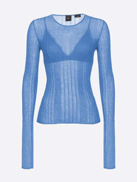 PINKO SEMI-TRANSPARENT RIBBED SWEATER