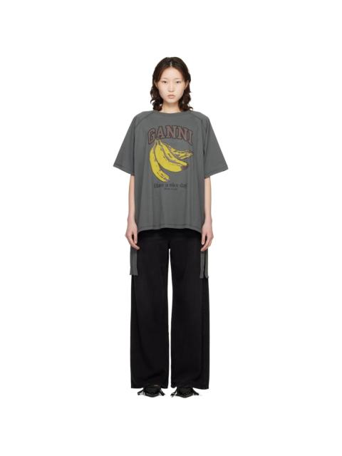 GANNI Gray Banana T-shirt