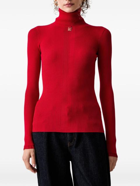 ELISABETTA FRANCHI ribbed logo-plaque top