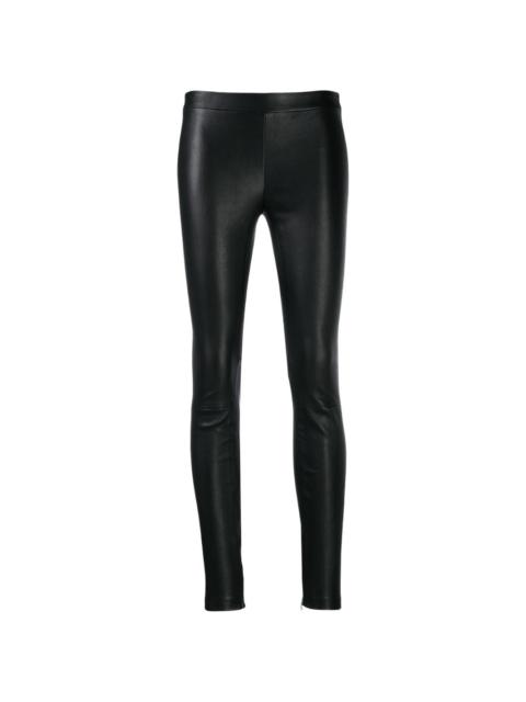 slim fit leather trousers