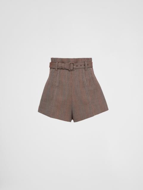 Pinstripe wool shorts