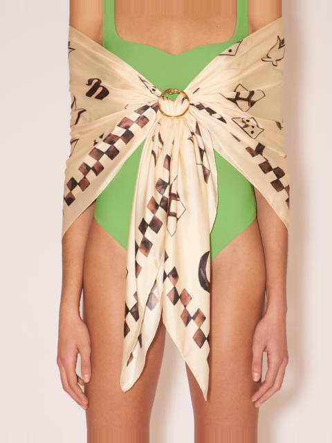 Nanushka MIANI - Silk printed scarf - Creme totem