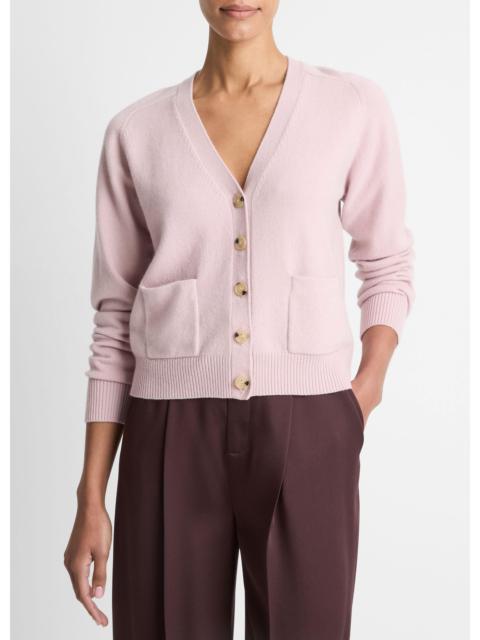 Vince Wool & Cashmere-Blend Pocket V-Neck Cardigan