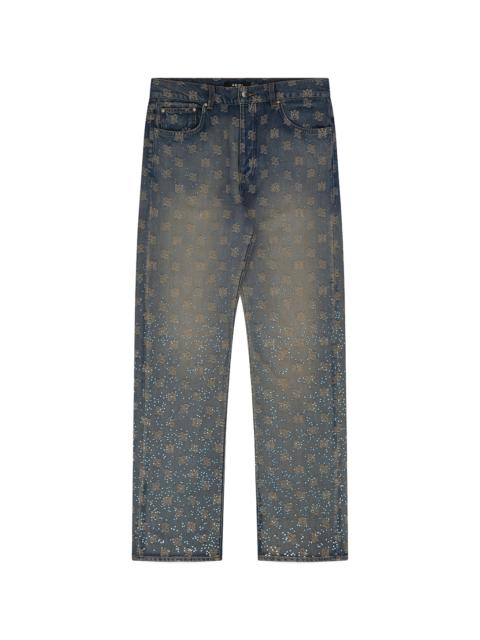 AMIRI Crystal Burst MA Paisley Straight Jeans "Antique Indigo" AMDNGH1035 406