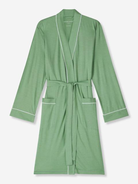 Derek Rose Women's Dressing Gown Lara Micro Modal Stretch Sage Green