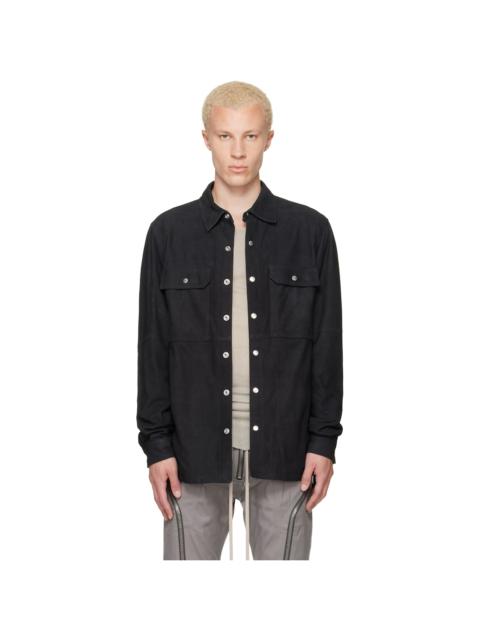 Rick Owens Black Tower Suede Overshirt