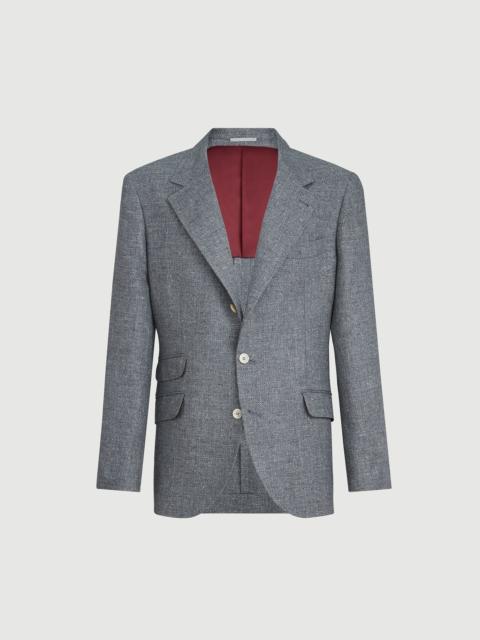 Brunello Cucinelli Silk, linen and wool hopsack deconstructed Cavallo blazer