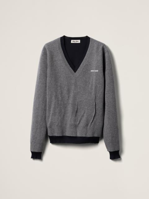Miu Miu Silk and cashmere V-neck sweater