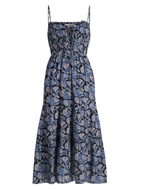 ULLA JOHNSON Women's Aydin Floral Cotton-Blend Midi-Dress - Zinnia