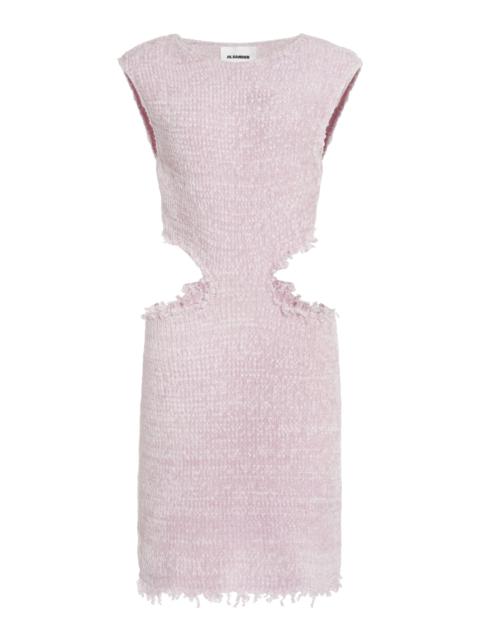 Jil Sander Cutout Silk-Cotton Blend Mini Dress purple