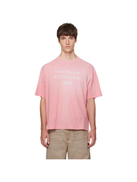 Acne Studios Pink Sprayed Logo T-shirt