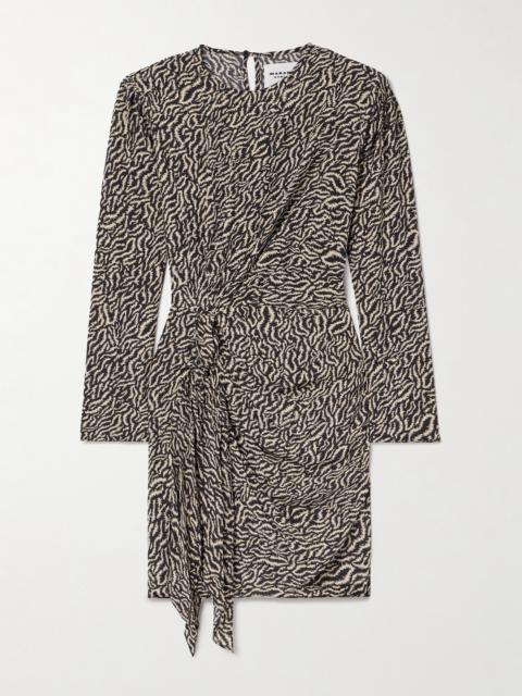 Isabel Marant Étoile Dulce Wrap-effect Twist-front Printed Crepe De Chine Mini Dress