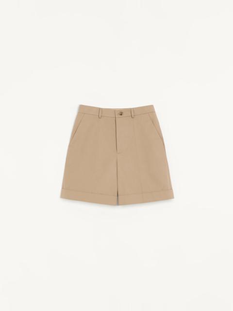 Valentino VALENTINO COTTON GABARDINE BERMUDA SHORTS WITH TURN-UP AND VLOGO EMBROIDERY