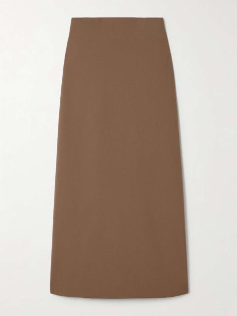 Loulou de Saison Samos stretch-wool twill maxi skirt Dark brown
