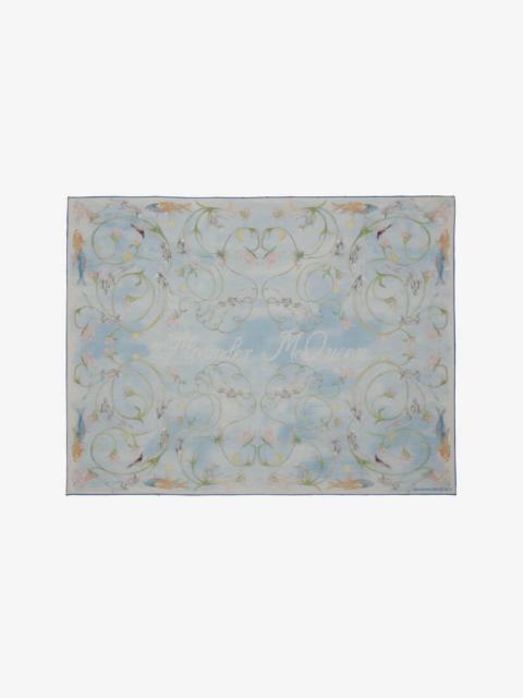 Alexander McQueen Blake Pareo Scarf in Blue/ivory