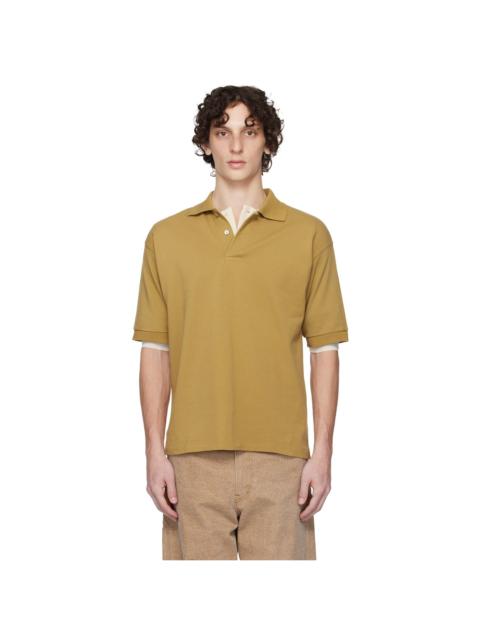 トップス AURALEE PIMA COTTON HEAVY PIQUE POLO AURALEE: Green Pima Cotton Heavy Pique Polo | SSENSE