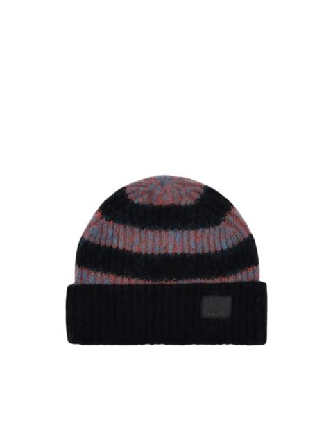 Paul Smith striped mohair-blend beanie hat