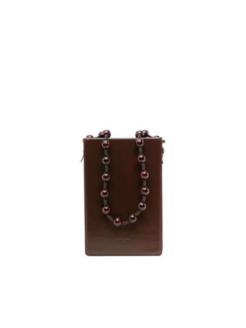 LOW CLASSIC beaded top handle leather shoulder bag