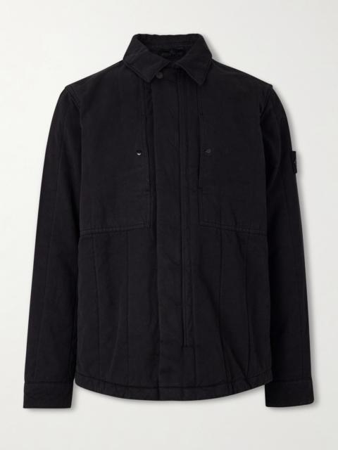 Stone Island STONE ISLAND GHOST Appliquéd Padded Cotton and Linen-Blend Primaloft® Overshirt