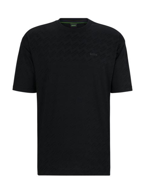 BOSS RELAXED-FIT T-SHIRT WITH ALL-OVER MONOGRAM JACQUARD
