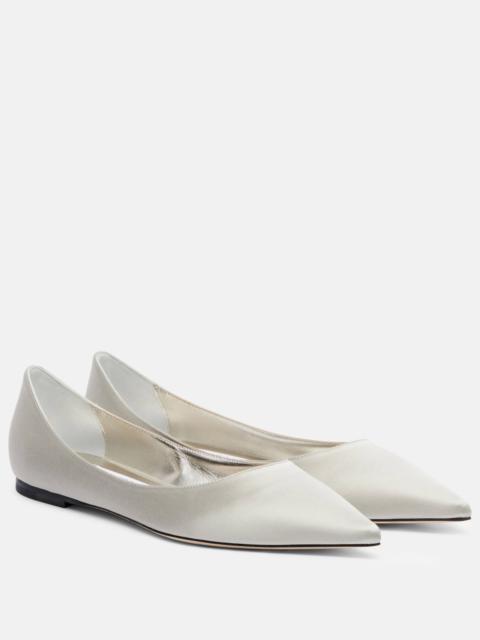 JIMMY CHOO Love satin ballet flats