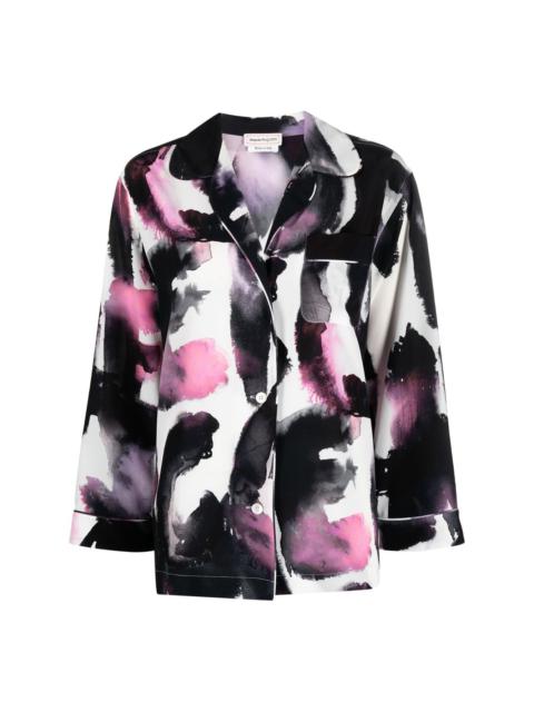 Alexander McQueen abstract-print silk shirt