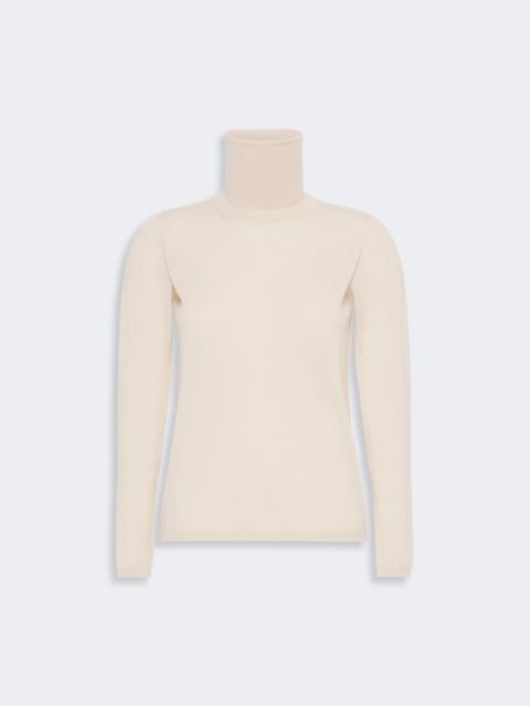 Max Mara SALUTO Wool yarn polo-neck sweater - WHITE
