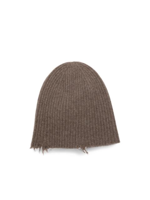 UMA WANG distressed ribbed beanie hat