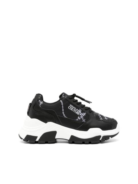 VERSACE JEANS COUTURE chain-link print panelled sneakers