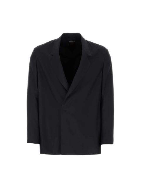 ZEGNA BLACK SILK BLAZER AND VEST
