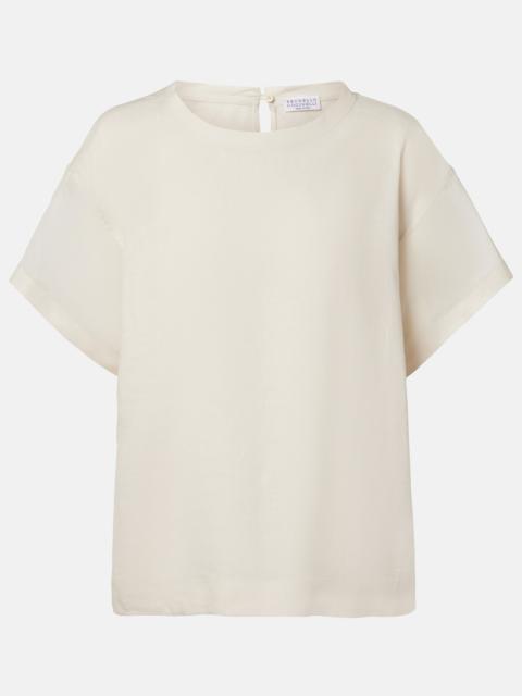 Brunello Cucinelli Oversized linen T-shirt