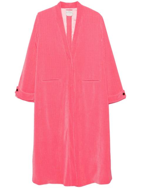 forte_forte V-neck corduroy coat