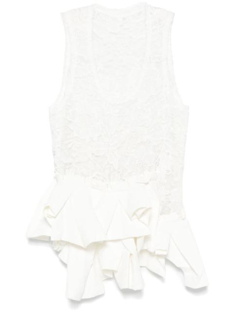 Comme Des Garçons floral-lace top