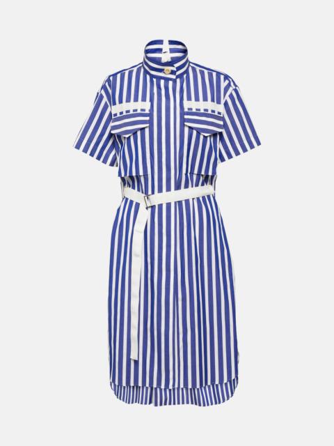 Striped cotton midi dress