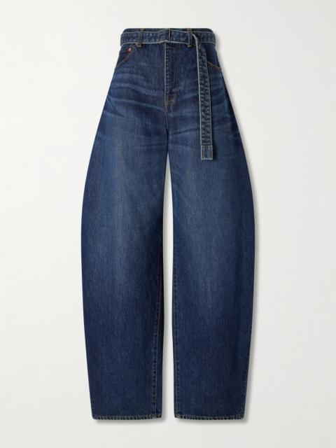 sacai Belted High-rise Wide-leg Jeans