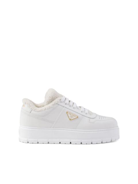 Prada shearling leather sneakers