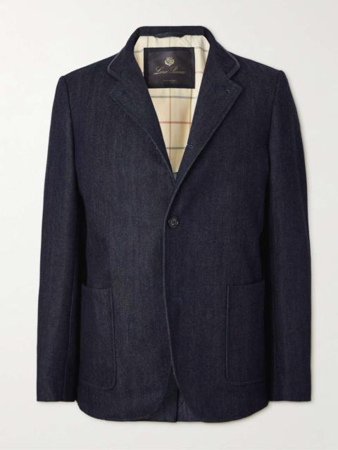 Spagna Leather-Trimmed Cotton and Cashmere-Blend Denim Jacket