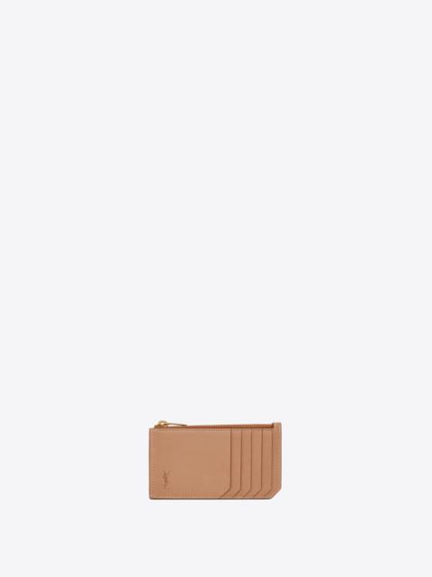 SAINT LAURENT cassandre shadow saint laurent fragments zipped card case in smooth leather