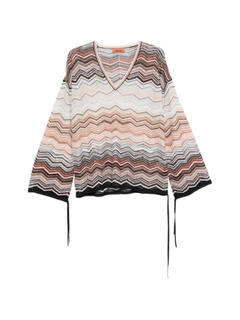 Missoni V-neck chevron top