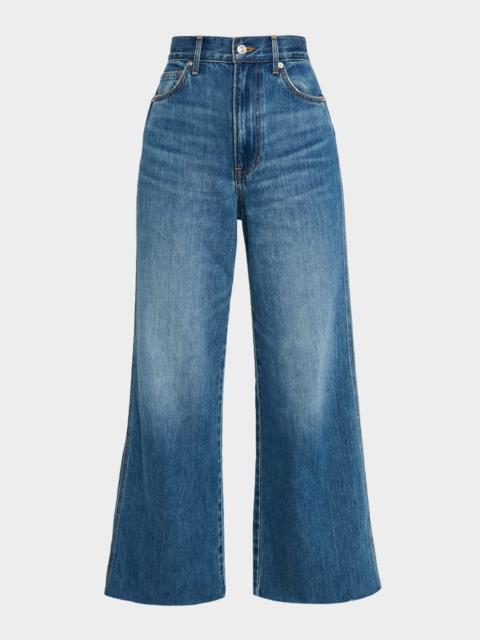 VERONICA BEARD Taylor High-Rise Wide-Leg Crop Jeans
