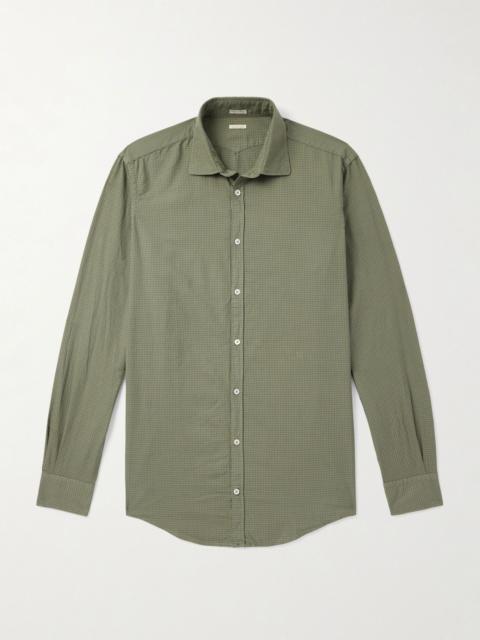 massimo alba Canary Checked Cotton Shirt Green