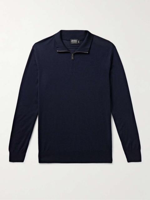 Slim-Fit Wool Half-Zip Sweater