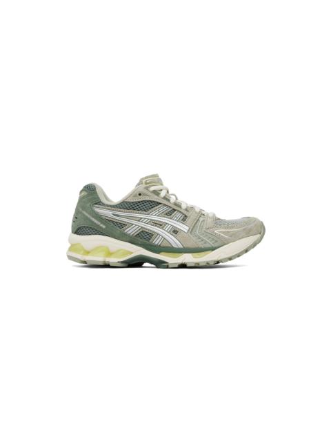 Green & Silver Gel-Kayano 14 Sneakers