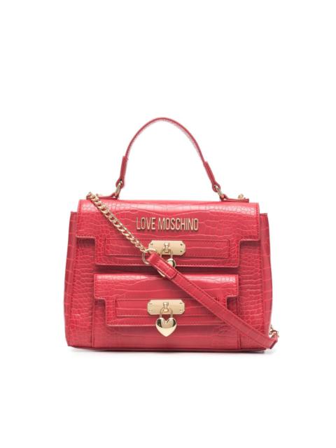 Moschino crocodile-embossed tote bag