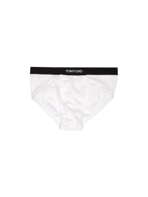 Two-Pack White Cotton Briefs