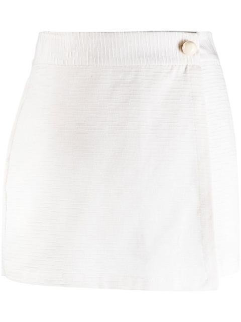 ADRIANA DEGREAS wrap-front cotton shorts