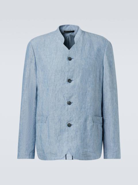 GIORGIO ARMANI Single-breasted linen jacket