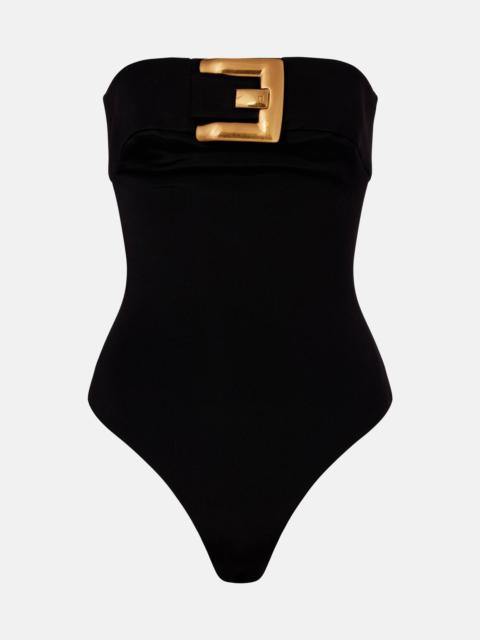 Balmain Strapless crêpe bodysuit