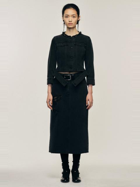 Simone Rocha Embellished Kick Back Flare Skirt