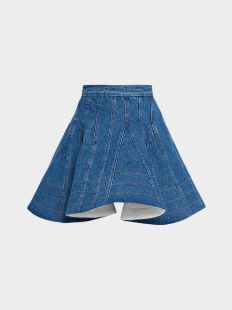 AKNVAS Kalle Godet Denim Mini Skirt